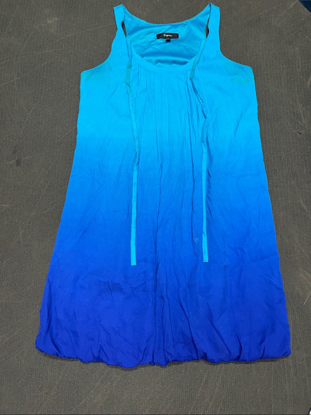 Express Bright Aqua Blue Satin Tank Top